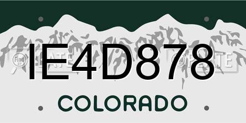 IE4D878 Colorado License Plate