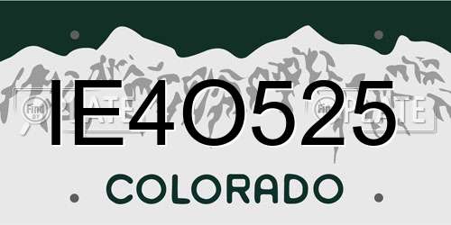 IE4O525 Colorado License Plate