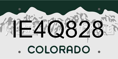 IE4Q828 Colorado License Plate