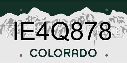 IE4Q878 Colorado License Plate