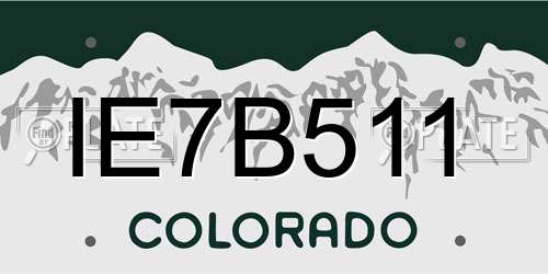 IE7B511 Colorado License Plate
