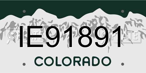 IE91891 Colorado License Plate