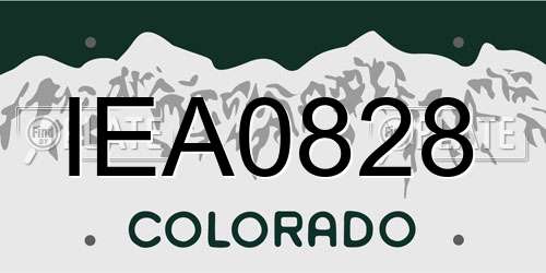 IEA0828 Colorado License Plate