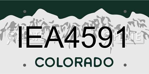 IEA4591 Colorado License Plate