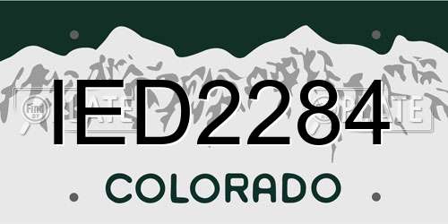 IED2284 Colorado License Plate