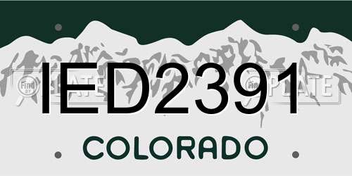 IED2391 Colorado License Plate