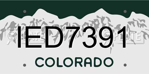 IED7391 Colorado License Plate