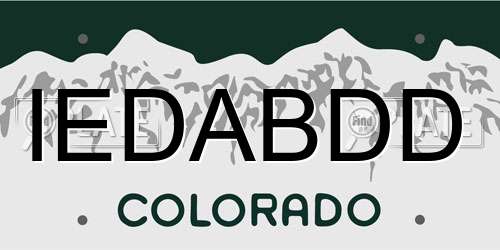 IEDABDD Colorado License Plate