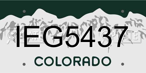 IEG5437 Colorado License Plate