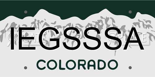 IEGSSSA Colorado License Plate