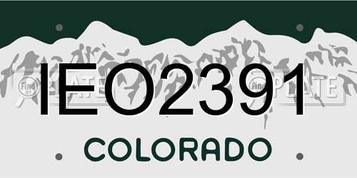 IEO2391 Colorado License Plate