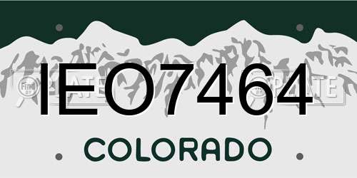 IEO7464 Colorado License Plate
