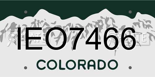 IEO7466 Colorado License Plate