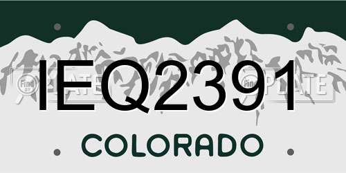 IEQ2391 Colorado License Plate