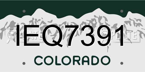 IEQ7391 Colorado License Plate