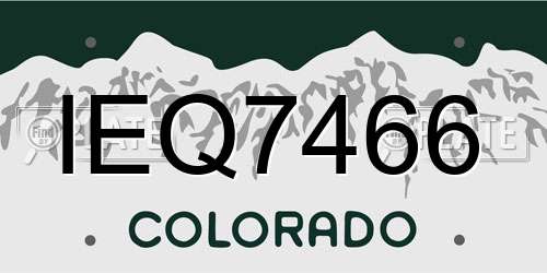 IEQ7466 Colorado License Plate