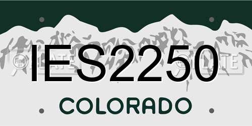 IES2250 Colorado License Plate