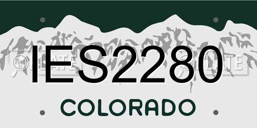 IES2280 Colorado License Plate