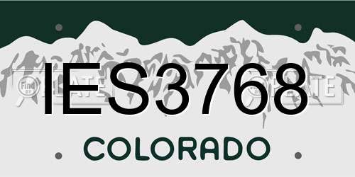 IES3768 Colorado License Plate