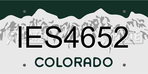 IES4652 Colorado License Plate
