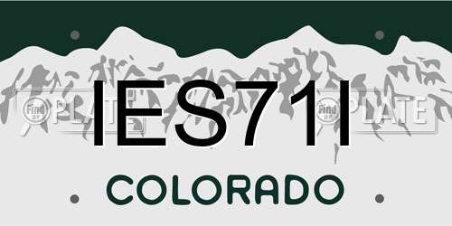 IES71I Colorado License Plate
