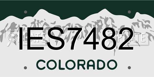 IES7482 Colorado License Plate