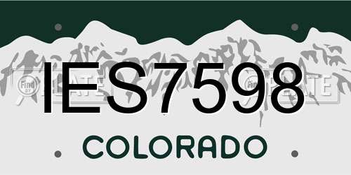 IES7598 Colorado License Plate