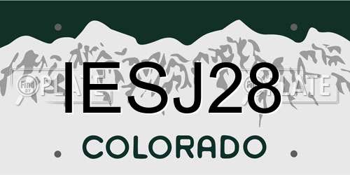 IESJ28 Colorado License Plate