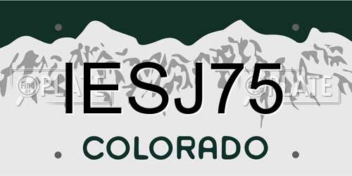 IESJ75 Colorado License Plate