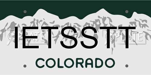 IETSSTT Colorado License Plate