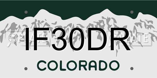 IF30DR Colorado License Plate
