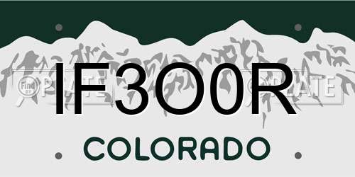 IF3O0R Colorado License Plate