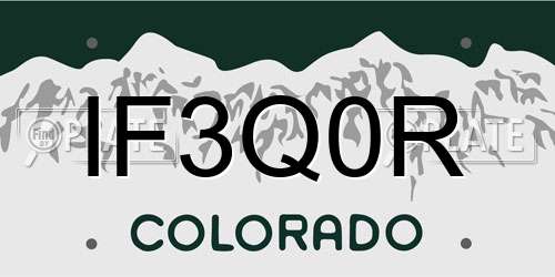 IF3Q0R Colorado License Plate