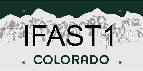 IFAST1 Colorado License Plate