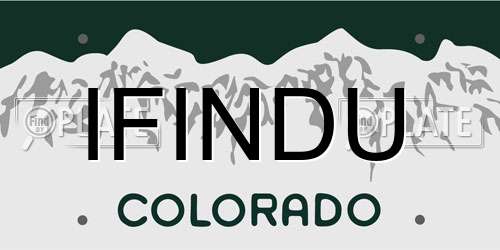 IFINDU Colorado License Plate