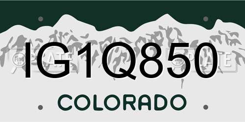 IG1Q850 Colorado License Plate