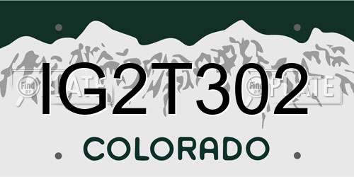 IG2T302 Colorado License Plate