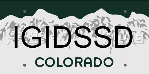 IGIDSSD Colorado License Plate