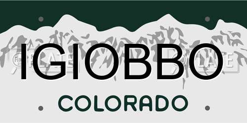 IGIOBBO Colorado License Plate