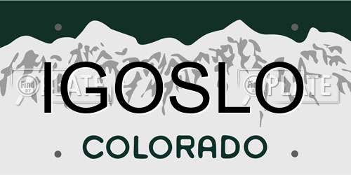 IGOSLO Colorado License Plate