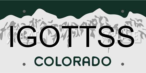 IGOTTSS Colorado License Plate