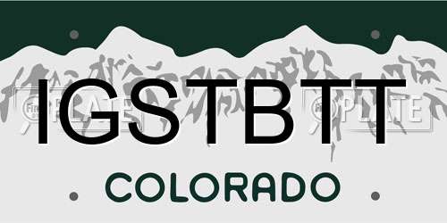 IGSTBTT Colorado License Plate