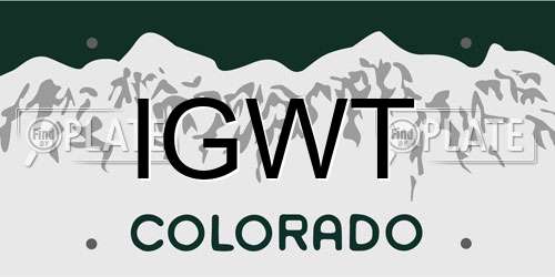 IGWT Colorado License Plate