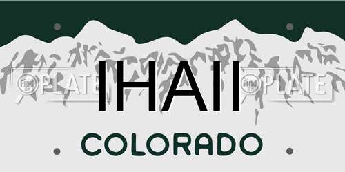 IHAII Colorado License Plate