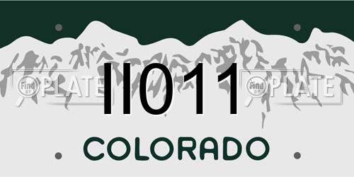 II011 Colorado License Plate