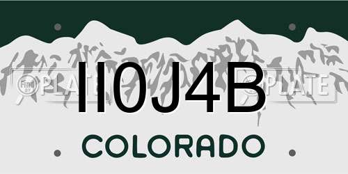 II0J4B Colorado License Plate