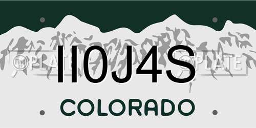 II0J4S Colorado License Plate