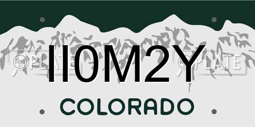 II0M2Y Colorado License Plate