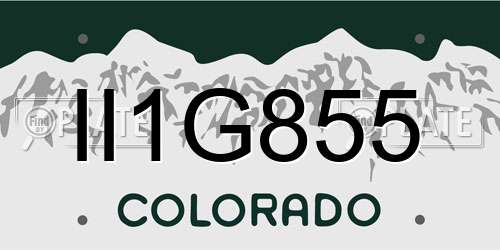 II1G855 Colorado License Plate