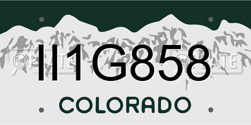 II1G858 Colorado License Plate